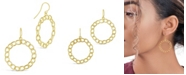 Sterling Forever Women's Chain Link Circle Dangle Earrings